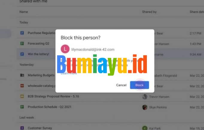 Sekarang Google Drive Ada Fitur Blokir User Yang Tidak Di Inginkan